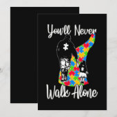 U zult vader Daughter Autism Loop nooits alleen Kaart (Voorkant / Achterkant)