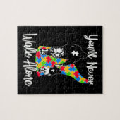 U zult vader Daughter Autism Loop nooits alleen Legpuzzel (Horizontaal)