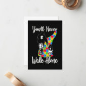 U zult vader Daughter Autism Loop nooits alleen Notitiekaartje (Voorkant / Achterkant in situ)