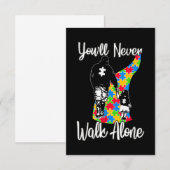 U zult vader Daughter Autism Loop nooits alleen Notitiekaartje (Voorkant / Achterkant)