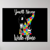 U zult vader Daughter Autism Loop nooits alleen Poster (Voorkant)