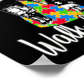 U zult vader Daughter Autism Loop nooits alleen Poster (Hoek)