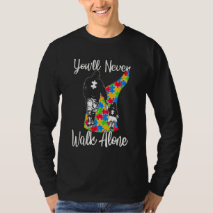 U zult vader Daughter Autism Loop nooits alleen T-shirt