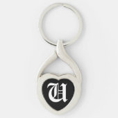 "U" zwarte hoofdketting Sleutelhanger (Voorkant)
