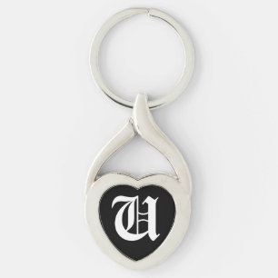 "U" zwarte hoofdketting Sleutelhanger