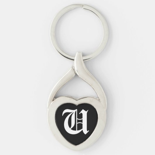 "U" zwarte hoofdketting Sleutelhanger (Voorkant)