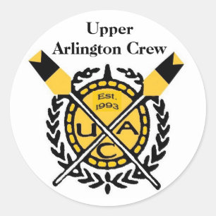 UA CREW embleem, EST. 1993-2, Upper Arlington Crew Ronde Sticker