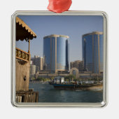 UAE, Dubai, Dubai Creek. Dhow cruises channel Metalen Ornament (Voorkant)