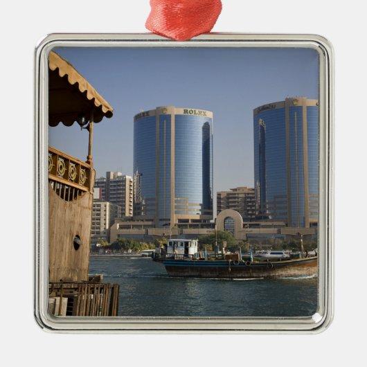 UAE, Dubai, Dubai Creek. Dhow cruises channel Metalen Ornament (Voorkant)