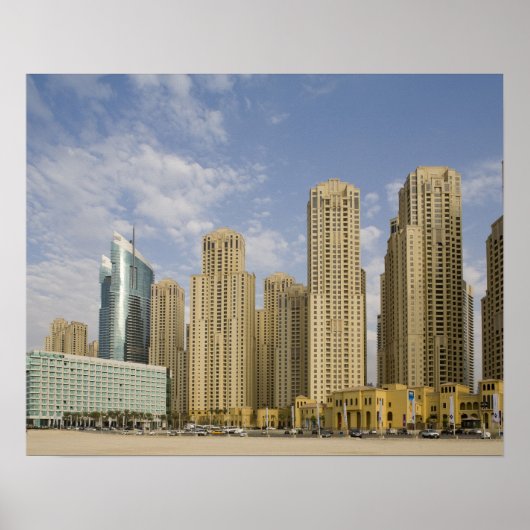 UAE, Dubai, Marina. Jumeirah Beach Residence Poster (Voorkant)