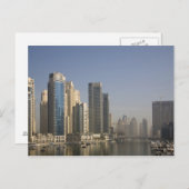 UAE, Dubai. Marina torens met boten voor anker. Briefkaart (Voorkant / Achterkant)
