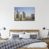 UAE, Dubai. Marina torens met boten voor anker. Canvas Afdruk (Insitu (Slaapkamer))