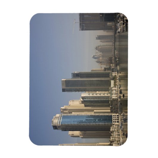 UAE, Dubai. Marina torens met boten voor anker. Magneet (Verticaal)