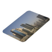 UAE, Dubai. Marina torens met boten voor anker. Magneet (Linkerzijde)