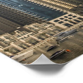 UAE, Dubai. Marina torens met boten voor anker. Poster (Hoek)