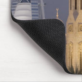 UAE, Dubai. 's Avonds moskee met Burj al Arab Muismat (Hoek)