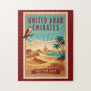 UAE Dubai valk woestijn illustratie reis kunst Legpuzzel