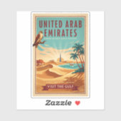 UAE Dubai valk woestijn illustratie reis kunst Sticker (Vel)