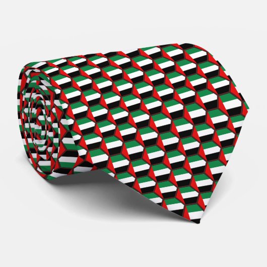 UAE Flag Honeycomb Tie Stropdas (Opgerold)