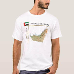 UAE-kaart + vlag + titel T-shirt