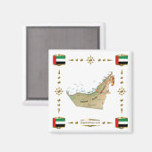UAE Map + Flags Magnet (Voorkant / Achterkant)