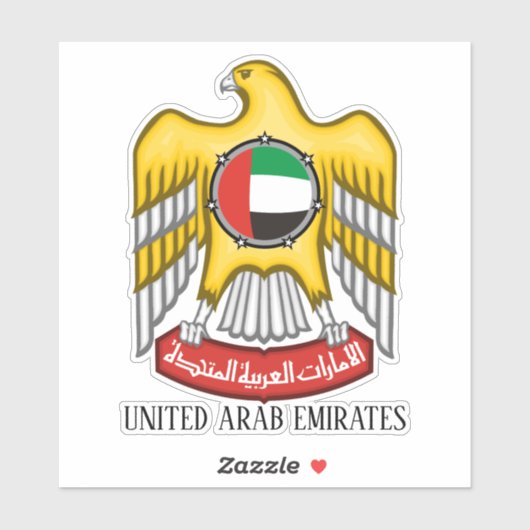 UAE National emblem Patriotic Sticker (Vel)