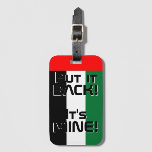 UAE National Flag Funny Patriotic Bagagelabel (Voorkant (verticaal))