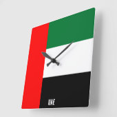 UAE National Flag Patriotic Vierkante Klok (Hoek)