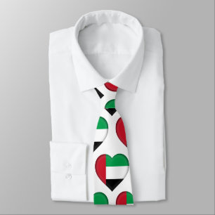 UAE United Arab Emirates Flag Colors Heart Pattern Stropdas