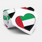 UAE United Arab Emirates Flag Colors Heart Pattern Stropdas (Opgerold)
