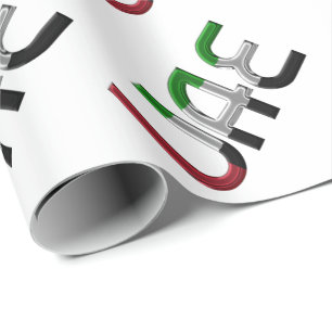 UAE United Arab Emirates Flag Colors Typography Cadeaupapier