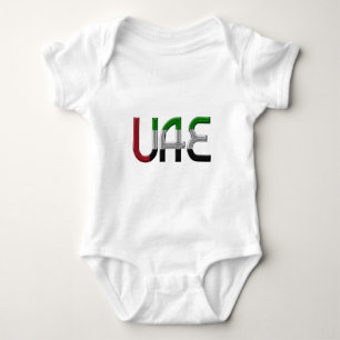 UAE United Arab Emirates Flag Colors Typography Romper