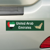 UAE-vlag — Hart + Kaart Bumpersticker (Op auto)