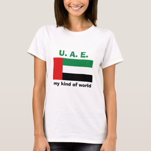 UAE Vlag + Kaart + Tekst T-shirt (Voorkant)