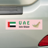 UAE Vlag + Landkaart Bumpersticker (Op auto)