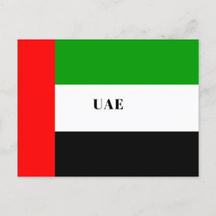 UAE - vlag van de VAE, voorzien van een etiket, Briefkaart