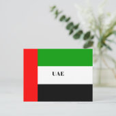 UAE - vlag van de VAE, voorzien van een etiket, Briefkaart (Staand voorkant)