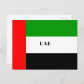 UAE - vlag van de VAE, voorzien van een etiket, Briefkaart (Voorkant / Achterkant)