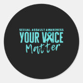 UAL Ault Awareness 2025 Blauwgroen lint Uw stem S Ronde Sticker (Voorkant)