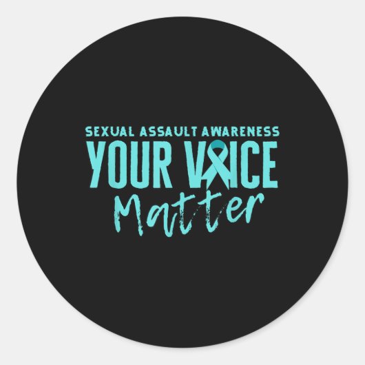 UAL Ault Awareness 2025 Blauwgroen lint Uw stem S Ronde Sticker (Voorkant)