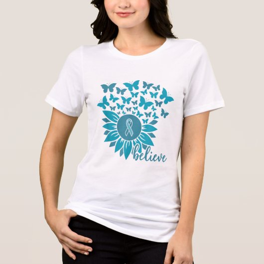 UAL Ault Awareness Month Geloof Zonnebloem Blauwgr Tri-Blend Shirt (Voorkant)
