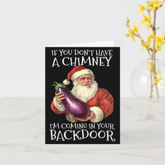 Ual Innuendo Santa Rude Christmas Kaart (Gele Bloem)