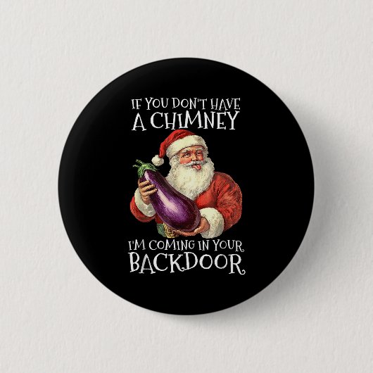 Ual Innuendo Santa Rude Christmas Ronde Button 5,7 Cm (Voorkant)