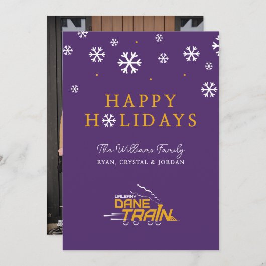 UAlbany Dane Train Logo Feestdagenkaart (Voorkant / Achterkant)