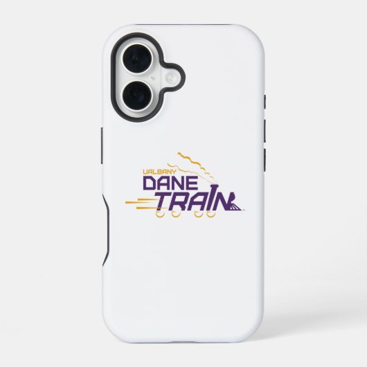 UAlbany Dane Train-logo iPhone 16 Hoesje (Achterkant)