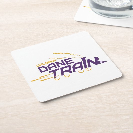 UAlbany Dane Train Logo Kartonnen Onderzetters (Schuin)