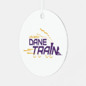 UAlbany Dane Train Logo Metalen Ornament (Voorkant links)