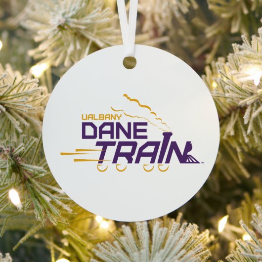 UAlbany Dane Train Logo Metalen Ornament (Insitu)
