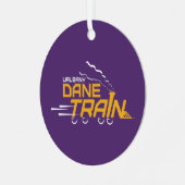 UAlbany Dane Train Logo Metalen Ornament (Voorkant links)