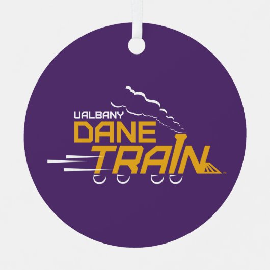 UAlbany Dane Train Logo Metalen Ornament (Voorkant)